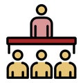 Lecture class speaker icon color outline vector