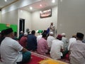 Lecture in front of the congregation tarawih prayer in the month of Ramadan