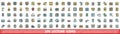 100 lecture icons set, color line style Royalty Free Stock Photo