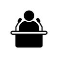 Black solid icon for Lecture, leader and politician