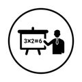 Lecture, math, mathematics, math\'s icon. Black vector design