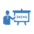 Lecture, math, mathematics, math\'s icon. Blue vector design