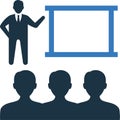 Lecture, meeting, presentation icon. Simple editable vector graphics Royalty Free Stock Photo