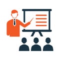 Lecture, presentation, teaching icon. Editable vector graphics