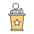 Lecturer fill inside vector icon which can easily modify or edit