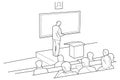 Lecturer giving a lecture to students in the classroom Royalty Free Stock Photo