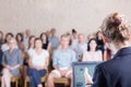 Lecturer giving speech during conference Royalty Free Stock Photo