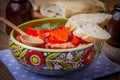 Leczo - stew with peppers, onions and sausages. Royalty Free Stock Photo