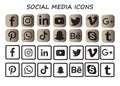 Most popular Social media icons illustrated on white background vector design.