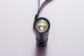 LED aluminium flashlight. Black torch.