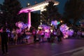 LED balloons people, holding many lighted balloons filled with toys and lights