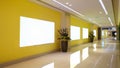 Led blank billboard in modern commercial building passageway lobby Royalty Free Stock Photo