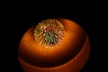 LED bulb with interesting patterns, orange color,