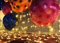 LED bulbs with colorful ballons