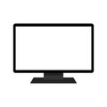 LED computer monitor display with blank white screen isolated on white background Royalty Free Stock Photo