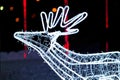LED deer, Christmas deer contour against a dark background Royalty Free Stock Photo