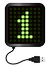 LED Display shows cipher 1 - USB cable