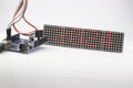 LED dot matrix display project with 2024 being displayed made at home using micro controller and jumper wires