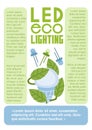 LED eco lighting flat vector infographics template page