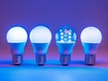 The LED electric bulb, multicolored Royalty Free Stock Photo