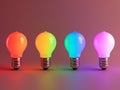 The LED electric bulb, multicolored Royalty Free Stock Photo