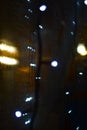 Led electric garland and bokeh light reflections Royalty Free Stock Photo