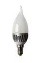 LED energy safing bulb. CA37 E14. Isolated object