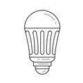 LED energy saving light bulb vector line icon. Royalty Free Stock Photo