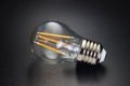 LED filament bulb on black Royalty Free Stock Photo
