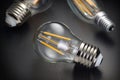 LED filament bulb on black Royalty Free Stock Photo