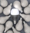 LED and filaments light bulbs