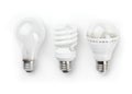 LED Fluorescent and Incandescent Light Bulbs Royalty Free Stock Photo