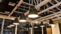 Led hanging lighting in commercial building