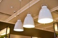Led hanging lighting in commercial building Royalty Free Stock Photo