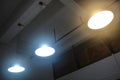 Led hanging lighting in office Royalty Free Stock Photo
