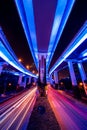 LED illuminated, futuristic Street in Shanghai