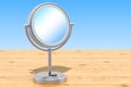LED Illuminated makeup table top mirror with magnifying on the w
