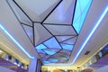 Led lamp ceiling of modern commercial building shopping centre