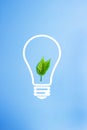 LED lamp with green leaf Royalty Free Stock Photo