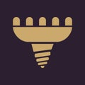 The led lamp icon. Lamp and bulb, lightbulb, CFL, luminodiode symbol.UI. Web. Logo. Sign. Flat design. App.