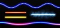 LED lamp in tube and stripe with bright neon light Royalty Free Stock Photo