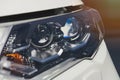 Led lamps in car headlight Royalty Free Stock Photo