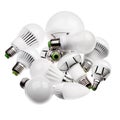 LED lamps GU10 and E27 with a different sockets isolated on whit