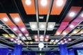 Led   light on modern commercial building ceiling Royalty Free Stock Photo