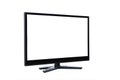 Led lcd tv monitor on white