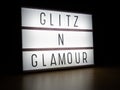 LED light box glitz and glamour message board Royalty Free Stock Photo