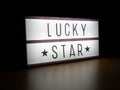 LED light box lucky star sign Royalty Free Stock Photo