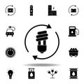 LED light, bulb, arrow icon . Set of alternative energy illustrations icons. Can be used for web, logo, mobile app, UI, UX