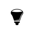 Led Light Bulb, Diode Eco Lamp, Lightbulb. Flat Vector Icon illustration. Simple black symbol on white background. Led Light Bulb Royalty Free Stock Photo