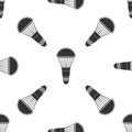 LED light bulb icon seamless pattern on white background. Economical LED illuminated lightbulb. Save energy lamp Royalty Free Stock Photo